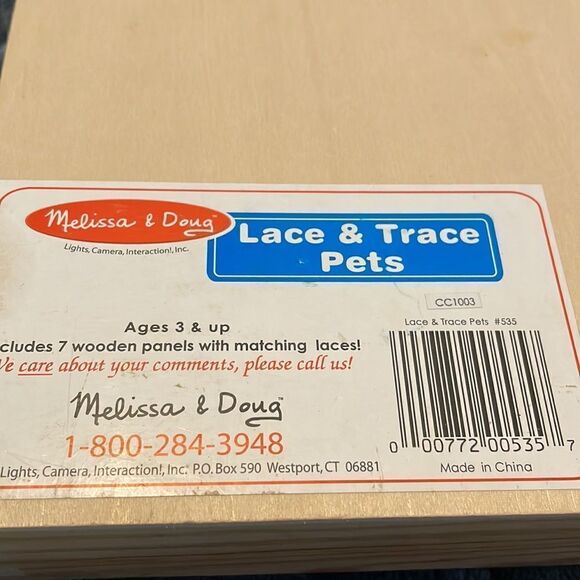 Melissa and Doug Pet Lace Trace Set 7 Wooden Boards - Picture 15 of 15